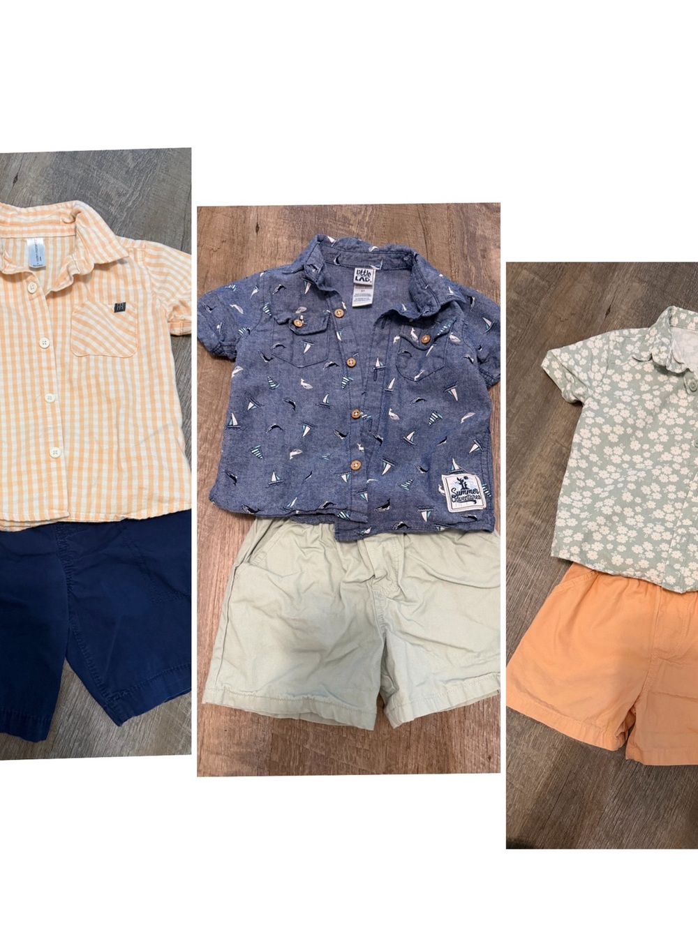 Toddler Blue Sailboat Print Short-Sleeve Shirt - Unbranded (3 sets)